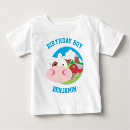 Söt Ko Gård Barn Kalas Födelsedagsfest T Shirt