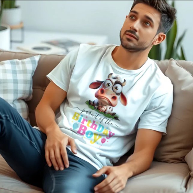 Söt ko gårdsdjur 2-års födelsedagsfest t shirt (Cute Cow Farm Animals 2nd Birthday Party T-Shirt
)