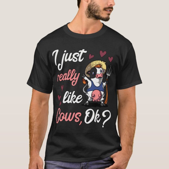 Söt ko gårdsdjur t shirt (Framsida)