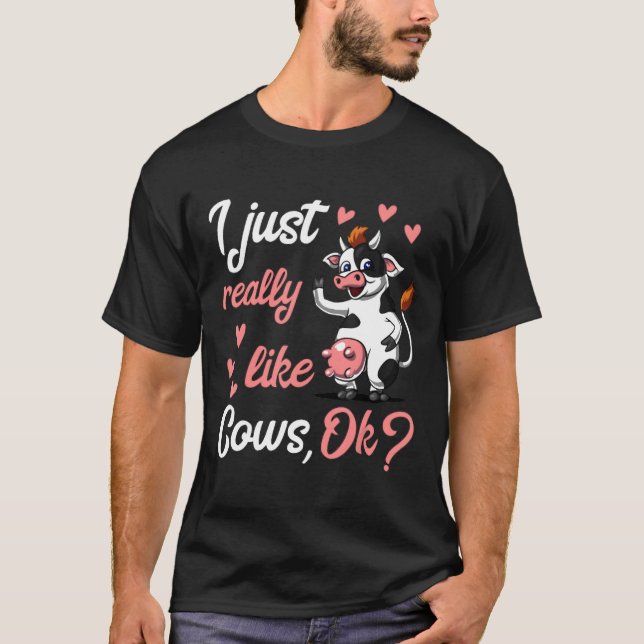Söt ko gårdsdjur t shirt (Framsida)