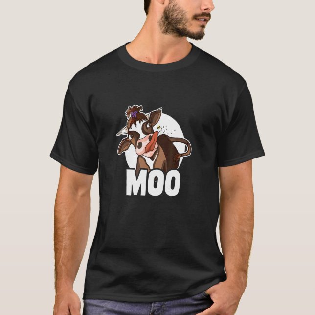 Söt ko-grafik Kviga Ko T Shirt (Framsida)