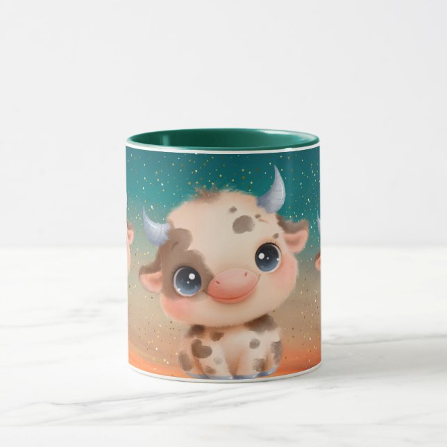 Söt Ko Kaffe Mugg Bondgård Djur Design Keramik Mug (Center)