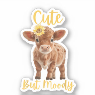 Söt Ko- Lugn Ko Älskare Bondgård Cowgirl Baby Solr Klistermärken