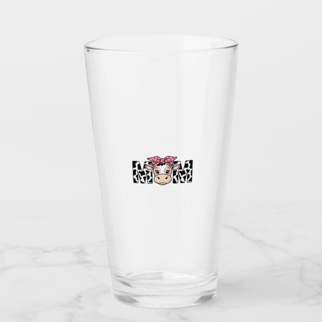 Söt ko-mamma båge grafisk design_1 glaskopp (Framsida)
