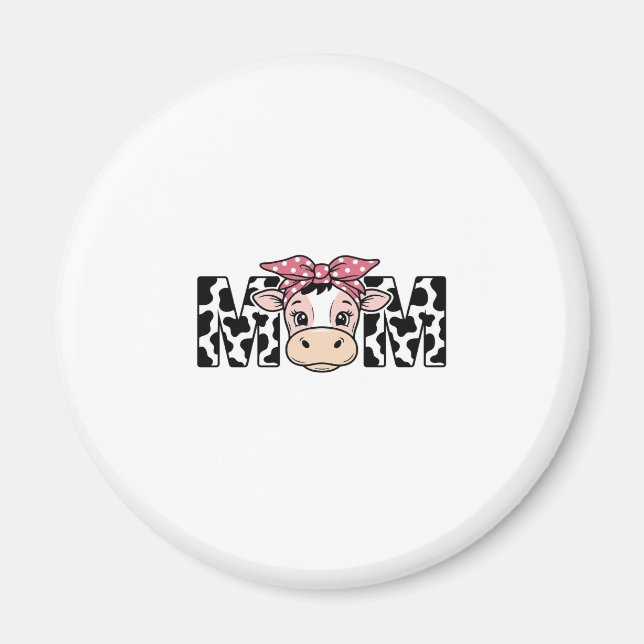 Söt ko-mamma båge grafisk design_1 magnet (Framsidan)