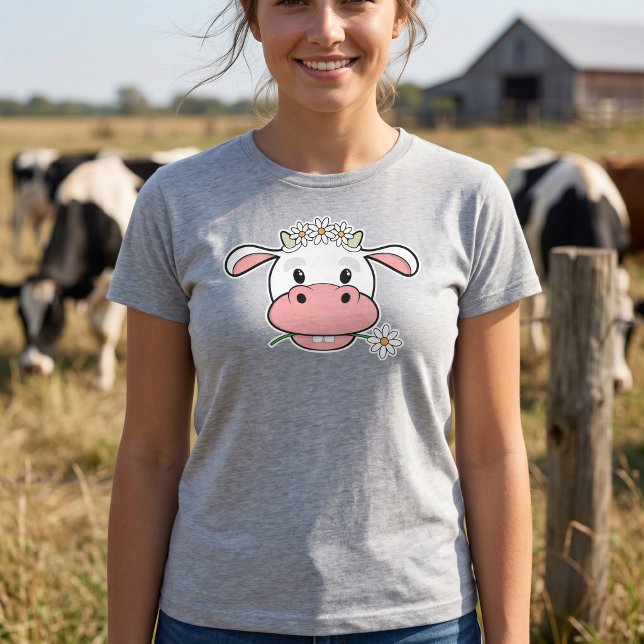 Söt ko med tusenskönamotiv - djurälskare t shirt (Skapare uppladdad)