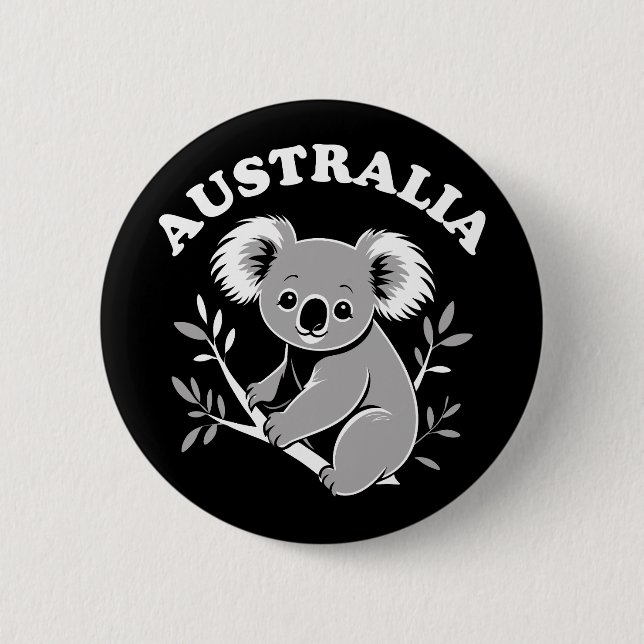 Söt Koala - Australien Knapp (Framsida)