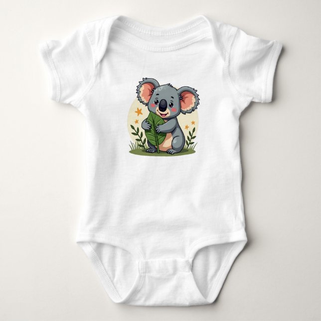 Söt Koala Baby Bodysuit T Shirt (Framsida)