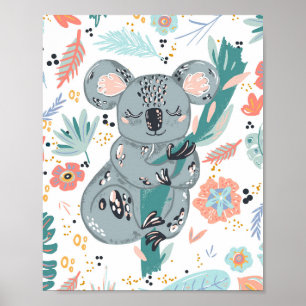 Söt Koala Barnkammar Konst Poster