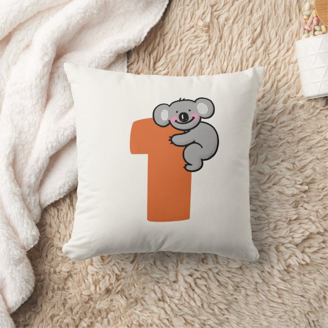 Söt Koala Björn En Söt År 1-årsdag Kudde (Filt)