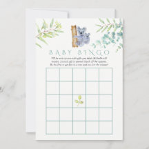 Söt Koala Björn Eukalyptusblad Baby Bingo