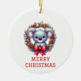 Söt Koala Björn Jul Julgransprydnad Keramik