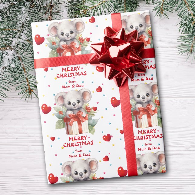 Söt Koala Björn Julpresent Presentpapper (Skapare uppladdad)