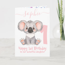 Söt koala-flickfödelsedagskort kort