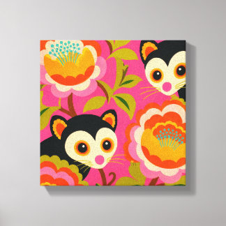 Söt Koala Folk Art Canvastryck Färgglad Skandinavi