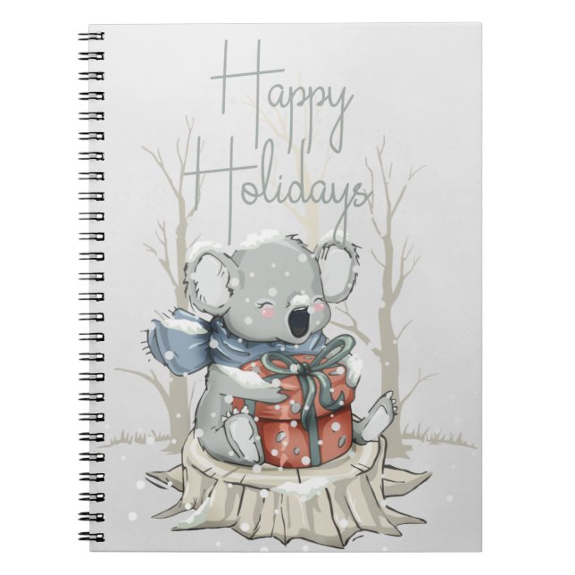 Söt Koala God Jul Juldagbok Anteckningsbok (Framsidan)