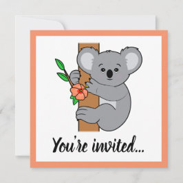 Söt Koala Grattis på födelsedagen Inbjudningar