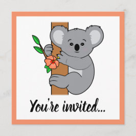 Söt Koala Grattis på födelsedagen Inbjudningar