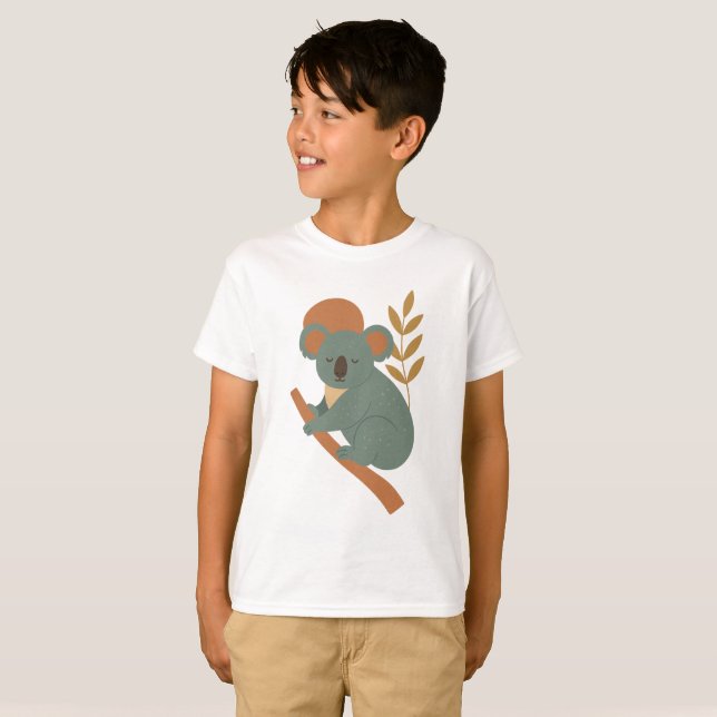 Söt Koala-gren Barn T-Shirt (Hel framsida)