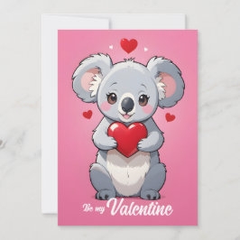 Söt koala rosa kärlek Alla hjärtans dag Julkort