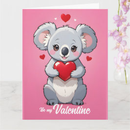 Söt koala rosa kärlek Alla hjärtans dag Kort