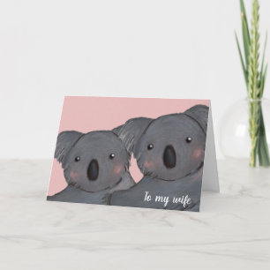 Söt koala-rosans fru födelsedag kort