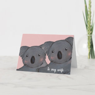 Söt koala-rosans fru kort
