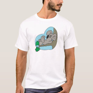 Söt koala sover på träd gren tee shirt