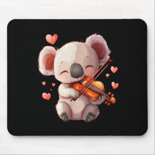 Söt Koala Spelar Fiol Grafik För Alla Hjärtans Dag Musmatta