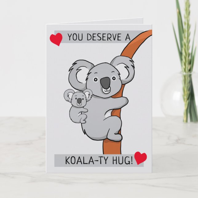 Söt Koala-typ Kyss Hälsning Kort (Framsida)