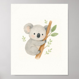 Söt Koala Väggkonst – Akvarell Baby Koala