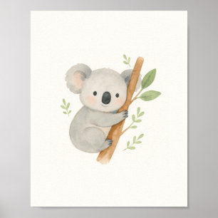 Söt Koala Väggkonst – Akvarell Baby Koala
