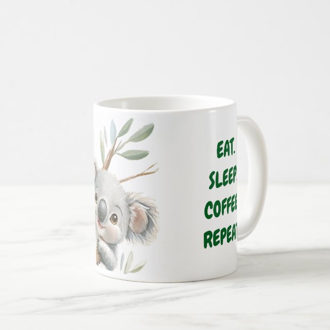 Söt Koalabjörnsmugg med meddelande, rolig present Kaffemugg (Framsida höger)