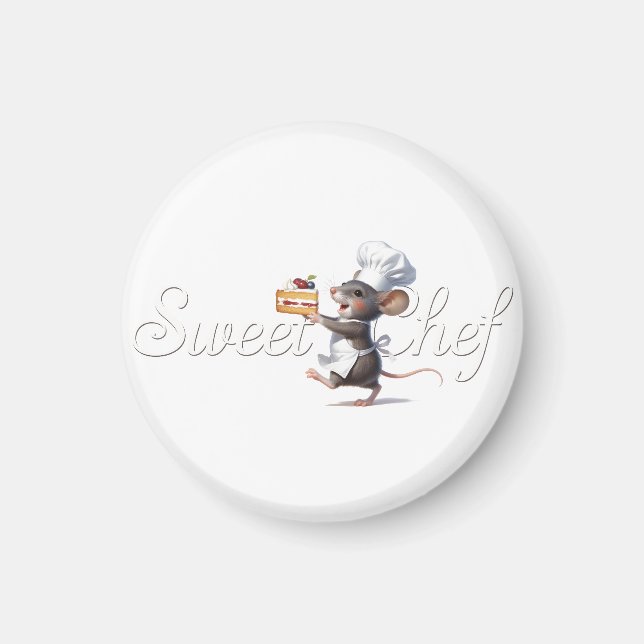 "Söt kock" Muslogotyp illustration Magnet (Framsidan)