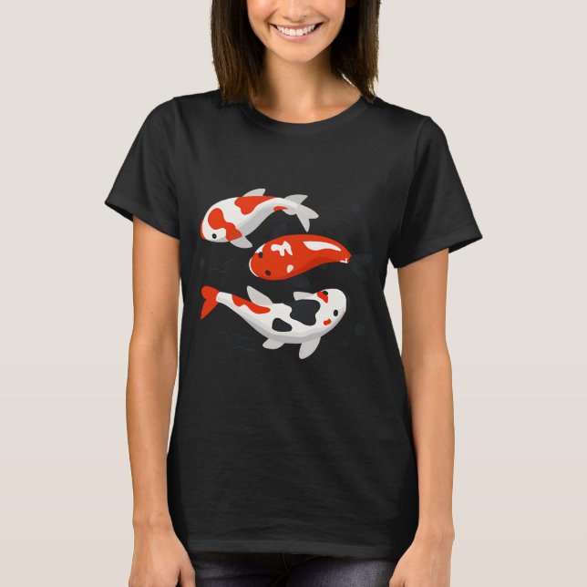 Söt Koi Fisk Konst T Shirt (Framsida)