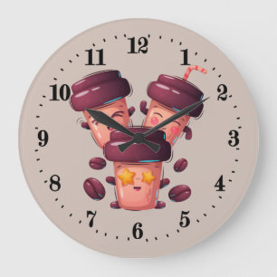 Söt kök, affärskaffe Large Clock Stor Klocka