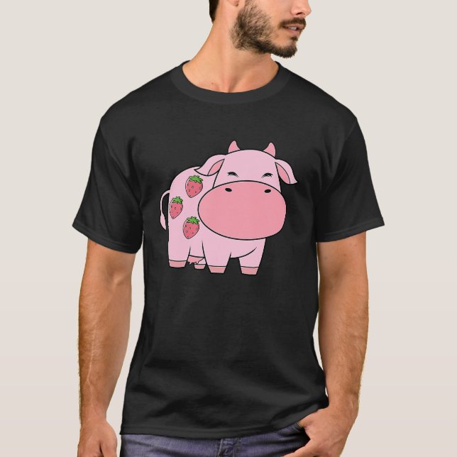 Söt komjölksyoghurt jordgubb t shirt (Framsida)