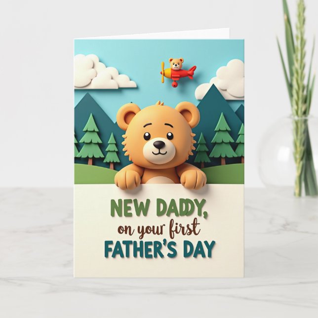 Söt konstkort för pappas första fars dag kort (Framsida)