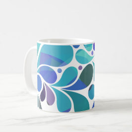 Söt Konstnärlig Aqua Blå, Lila Akvarellmönster Kaffemugg