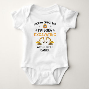 Söt Konstruktion Bebis, Gräver Med Farbror T Shirt