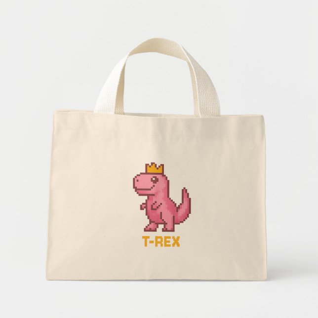 Söt Konung Dinosaurie - Trex Mini Tygkasse (Framsidan)