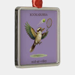 Söt Kookaburra som spelar tennis i luften Julgransprydnad Metall