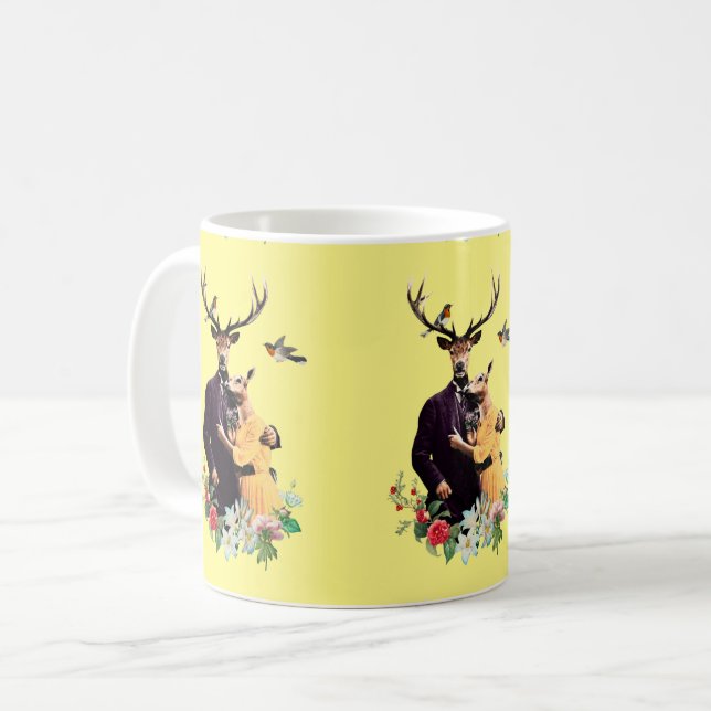 Söt kopp med hjortpar (Framsida vänster)