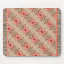 Söt korallblommad mönstrad mus Matta