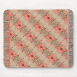 Söt korallblommad mönstrad mus Matta Musmatta