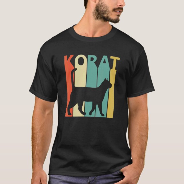 Söt Korat Katt T Shirt (Framsida)