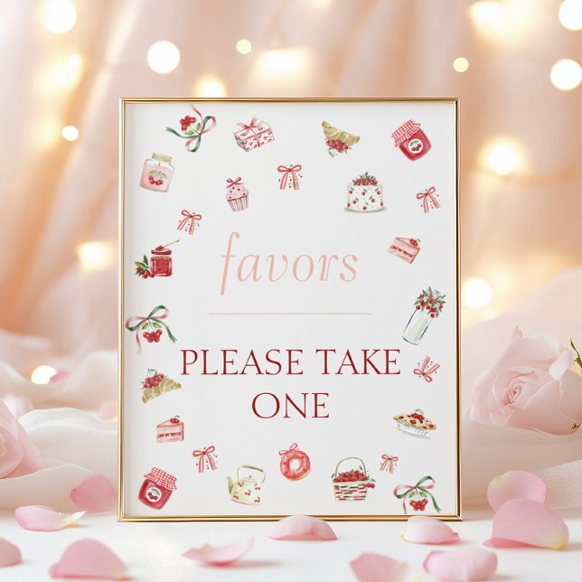 Söt körsbär efterrätt baby shower presenter  poster (Skapare uppladdad)
