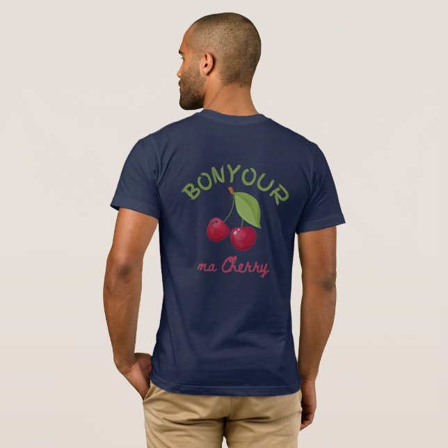 Söt Körsbär Illustration T Shirt (Hel baksida)