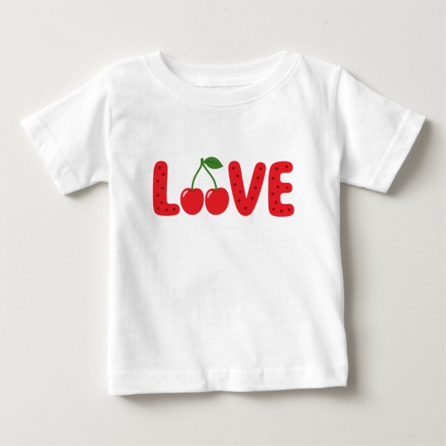 Söt Körsbär Kärlek Barn T-Shirt (Framsida)