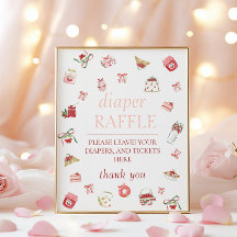 Söt Körsbärs Efterrätt Baby Shower Blöja Lotteri